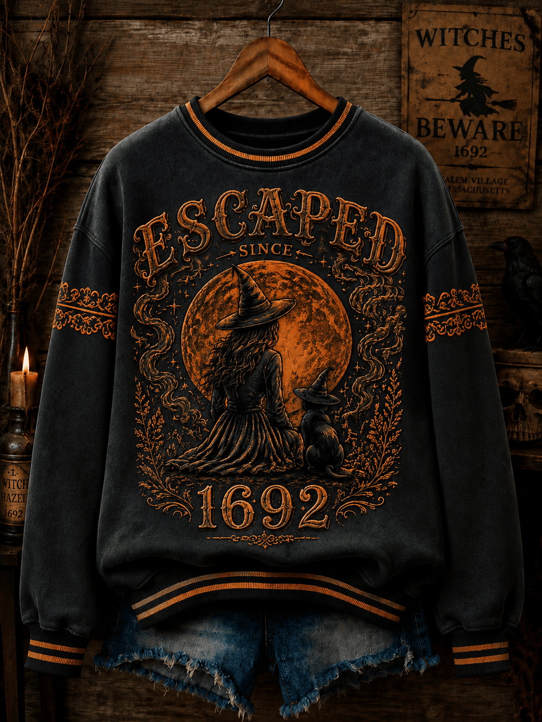 Escaped Since 1692 Sweatshirt Halloween Merch Gift For Witchy Fans