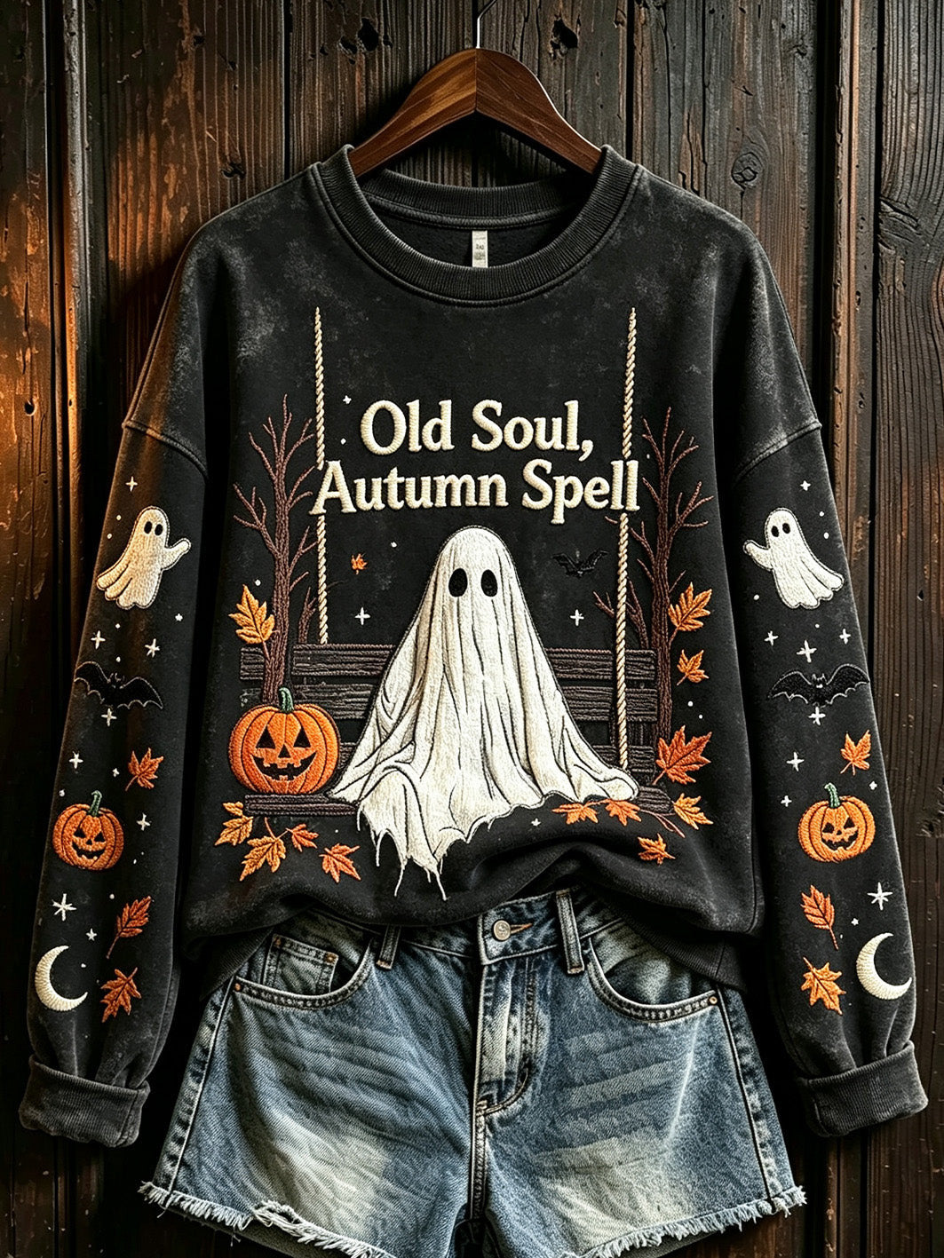 Old Soul Autumn Spell Sweatshirt Halloween Pumpkin Clothing Gifts For Die Hard Fans