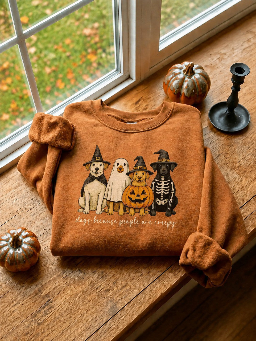 Dogs Because People Are Creepy Sweatshirt Cute Dogs Halloween Clothes Gifts For Fans