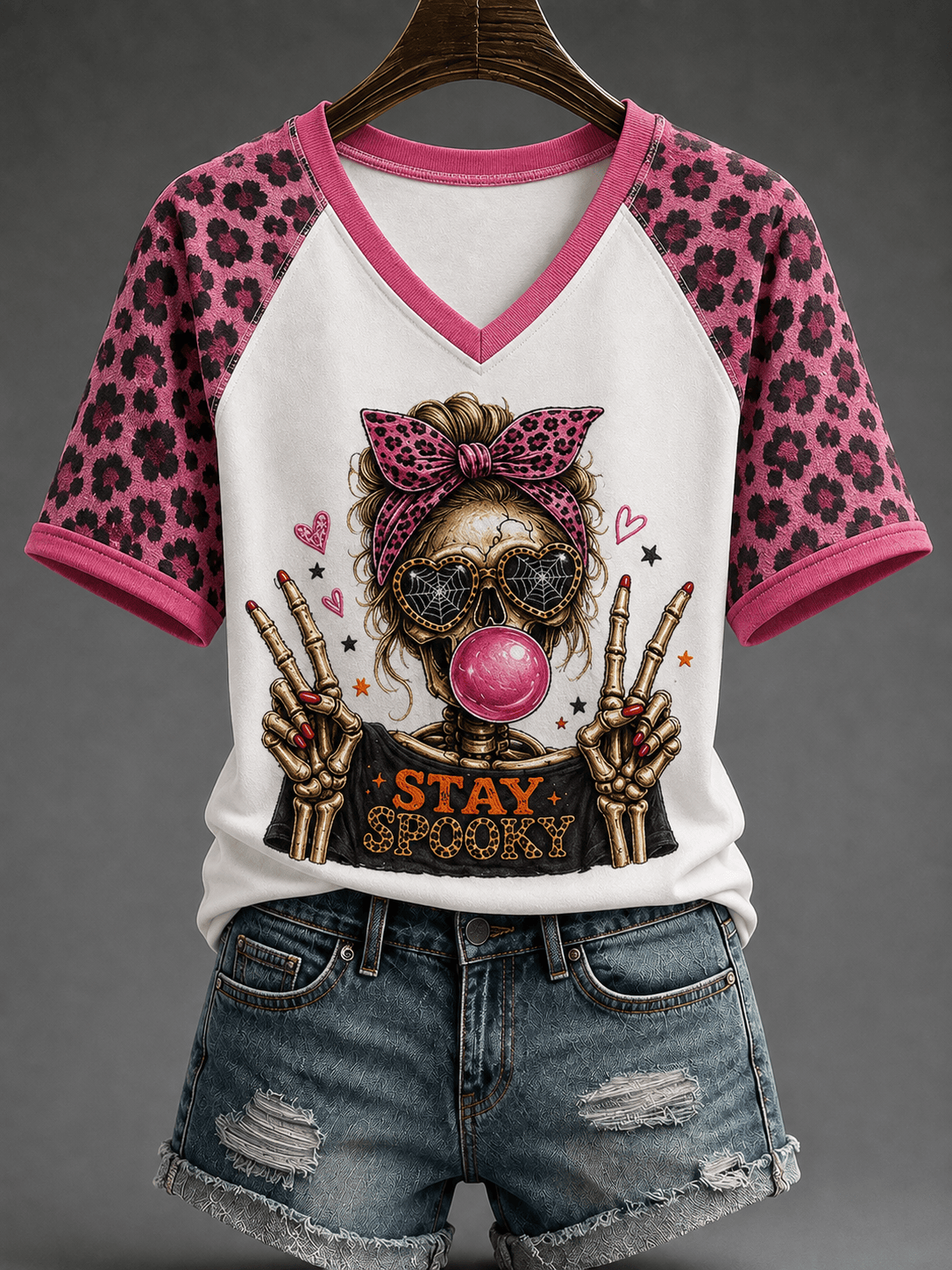 Stay Spooky V-Neck Shirt Halloween Spooky Merch Gifts For My Wife