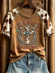 Faith Horses And Cowgirl Soul T-Shirt Christian Western Horse Apparel Christian Gifts