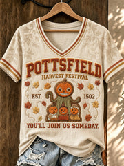 Potsfield Harvest Festival Est 1502 V-Neck Shirt You'll Join Us Someday Merch Halloween Gift