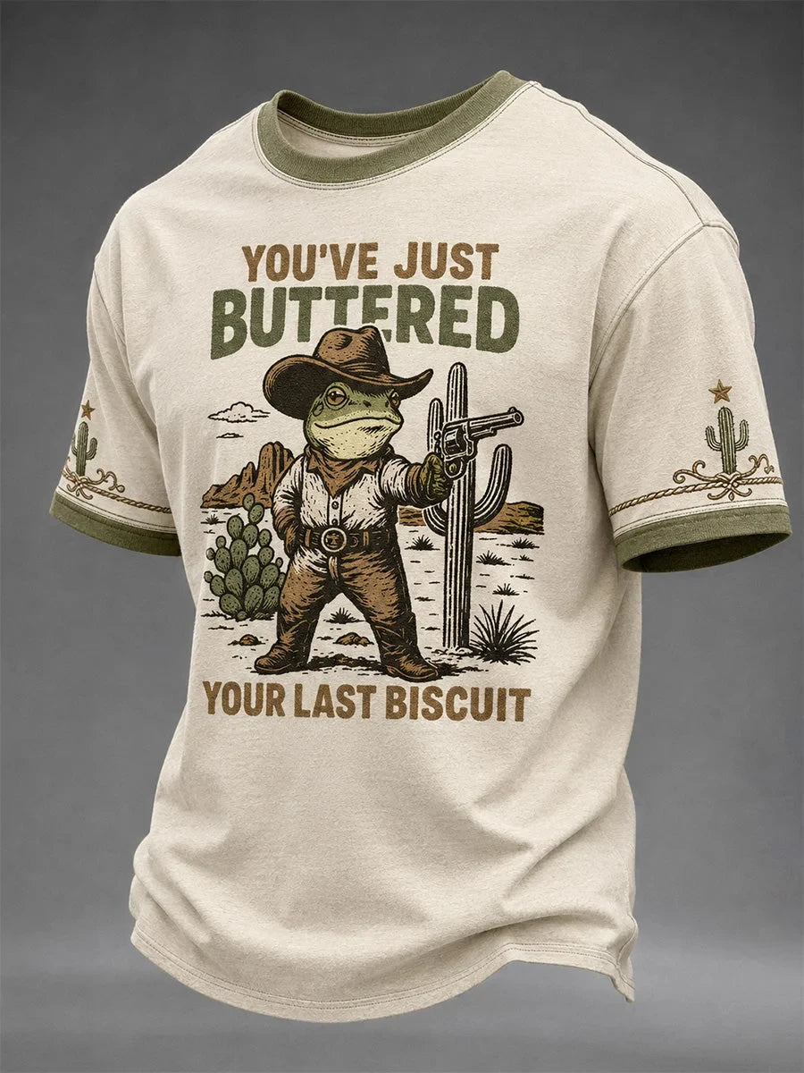 You've Just Buttered Your Last Biscuit T-Shirt Western Frog Clothes Religious Christmas Gifts