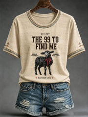 He Left The 99 To Find Me T-Shirt Christian Sheep Clothes Unique Gift For Wife