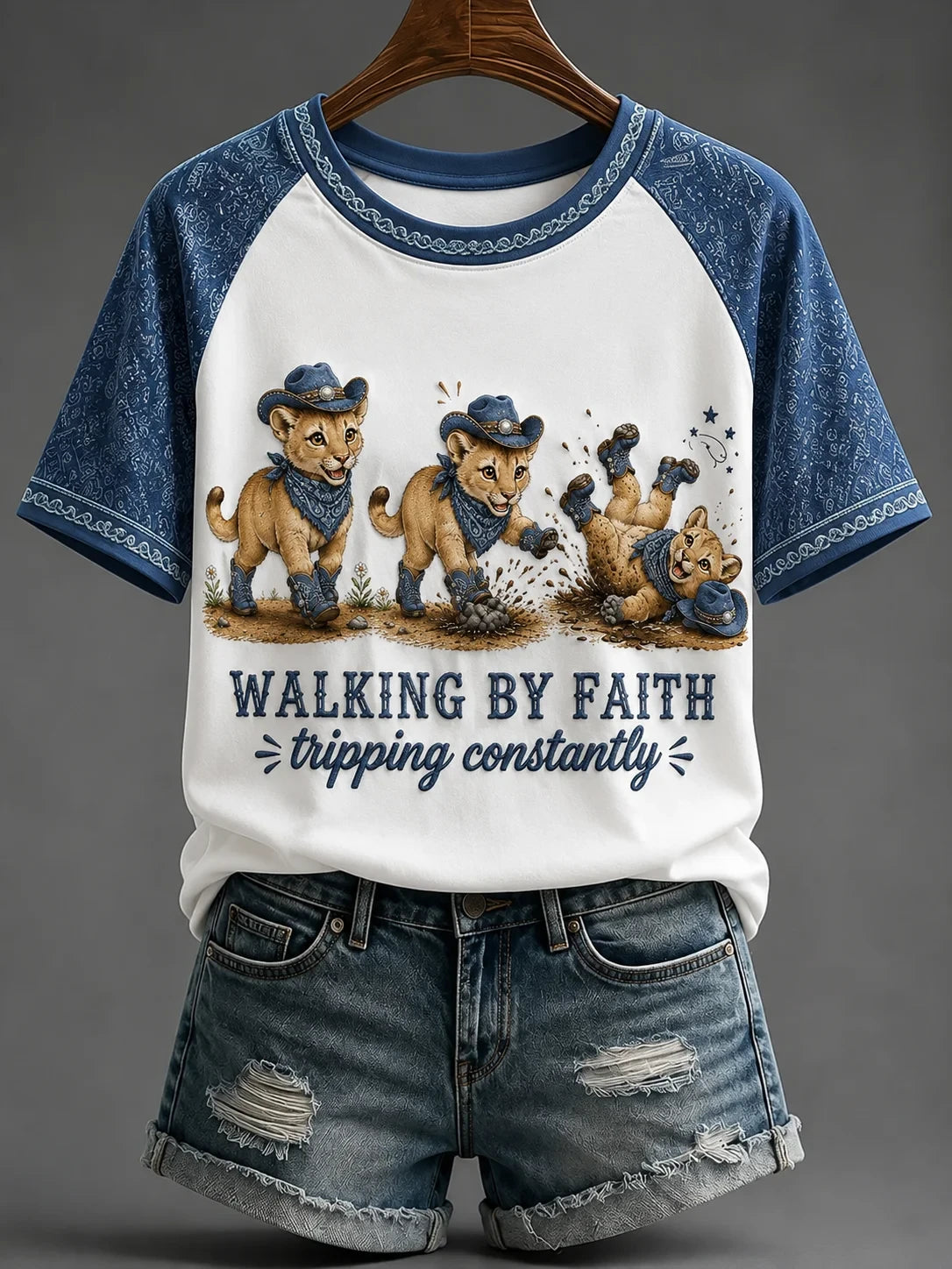 Walking By Faith Tripping Constantly T-Shirt Christian Faith Clothing Unique Gifts For Wife