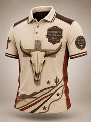 Faith Over Fear Western Bull Skull Polo Shirt Walk By Faith Cowboy Shirt Funny Gifts For Fans