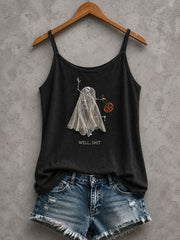 Skeleton Ghost Well Tank Top Funny Halloween Skeleton Merch Gift For Spooky Fans