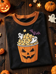Cute Ghosts Inside Popcorn T-Shirt Halloween Merch Gift For Spooky Fans