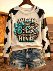 Well Bless Your Heart Western Faith Long Sleeve Shirt Cow Lover Merch Useful Gift For Him