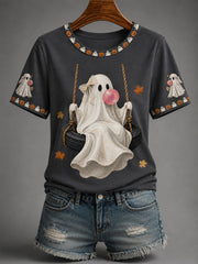 Cute Ghosts Boop Bubble Gum T-Shirt Halloween Ghost Tee Spooky Lover Gift Ideas