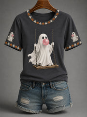 Ghost Blowing Bubble Gum T-Shirt Halloween Ghost Tee Fall Fashion Gift Ideas