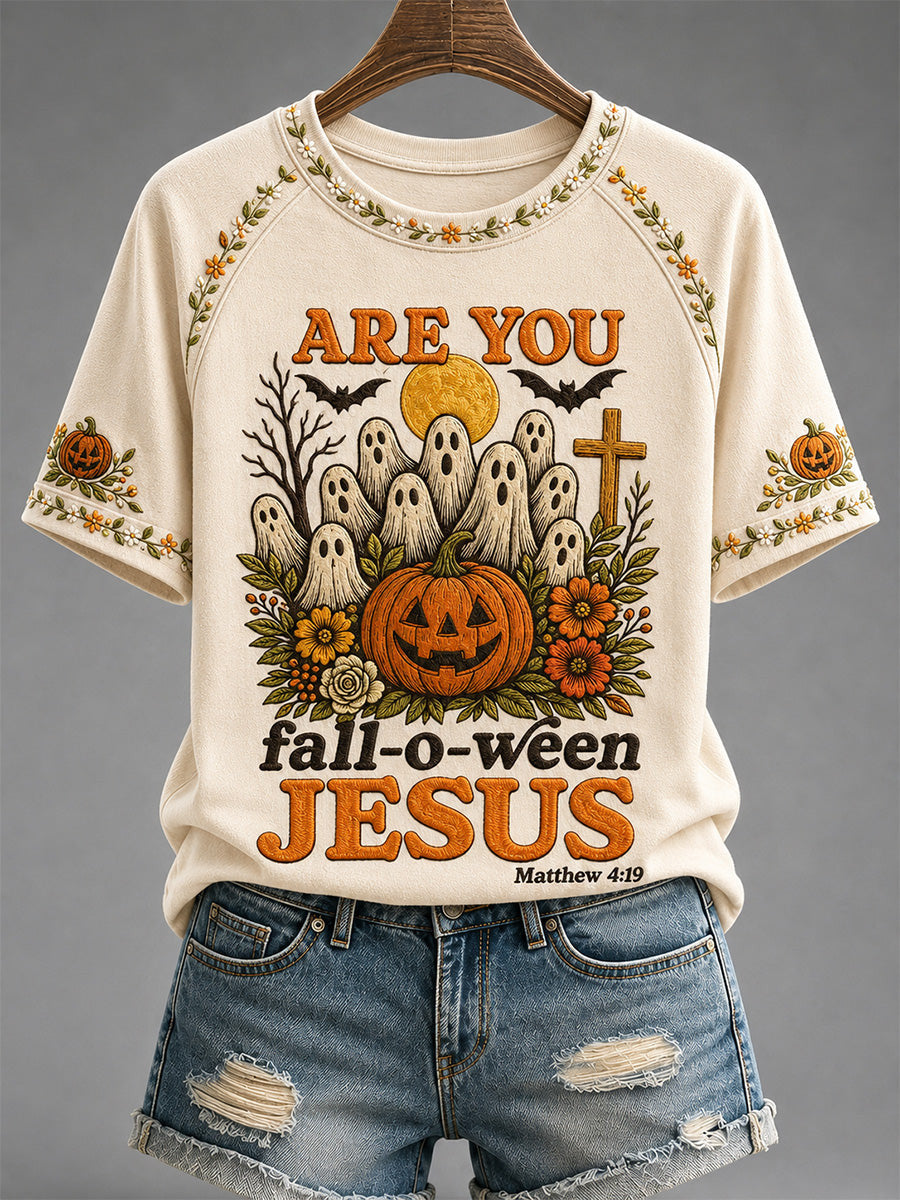 Are You Fall-o-ween Jesus Matthew T-Shirt Halloween Ghosts Merch Halloween Apparel