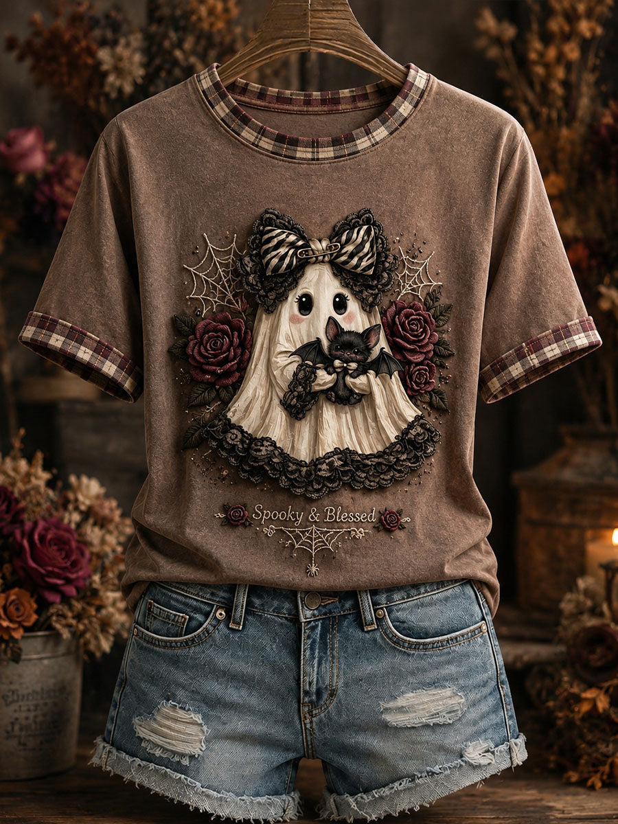 Spooky Blessed T-Shirt Halloween Ghost Shirt Spooky Gifts For Her