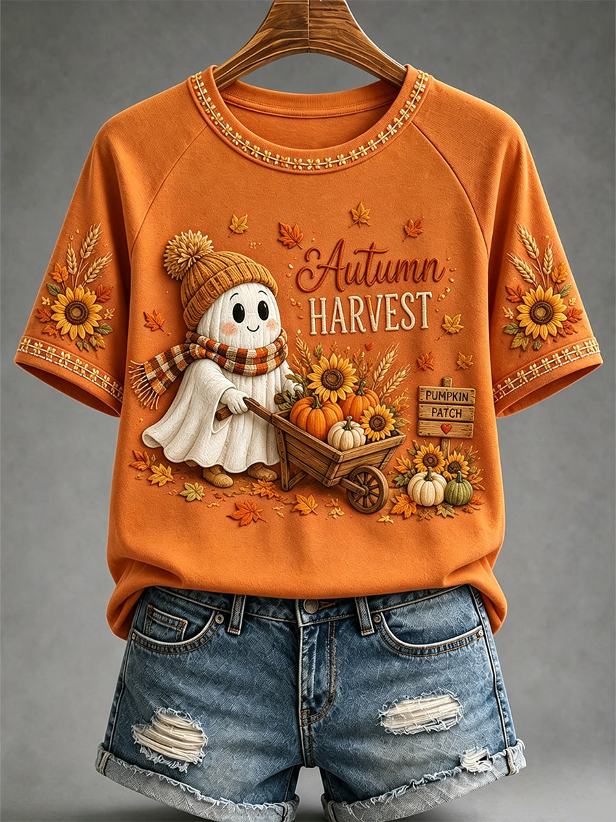 Autumn Harvest Pumpkin Patch T-Shirt Autumn Halloween Merch Halloween Gifts For Wife