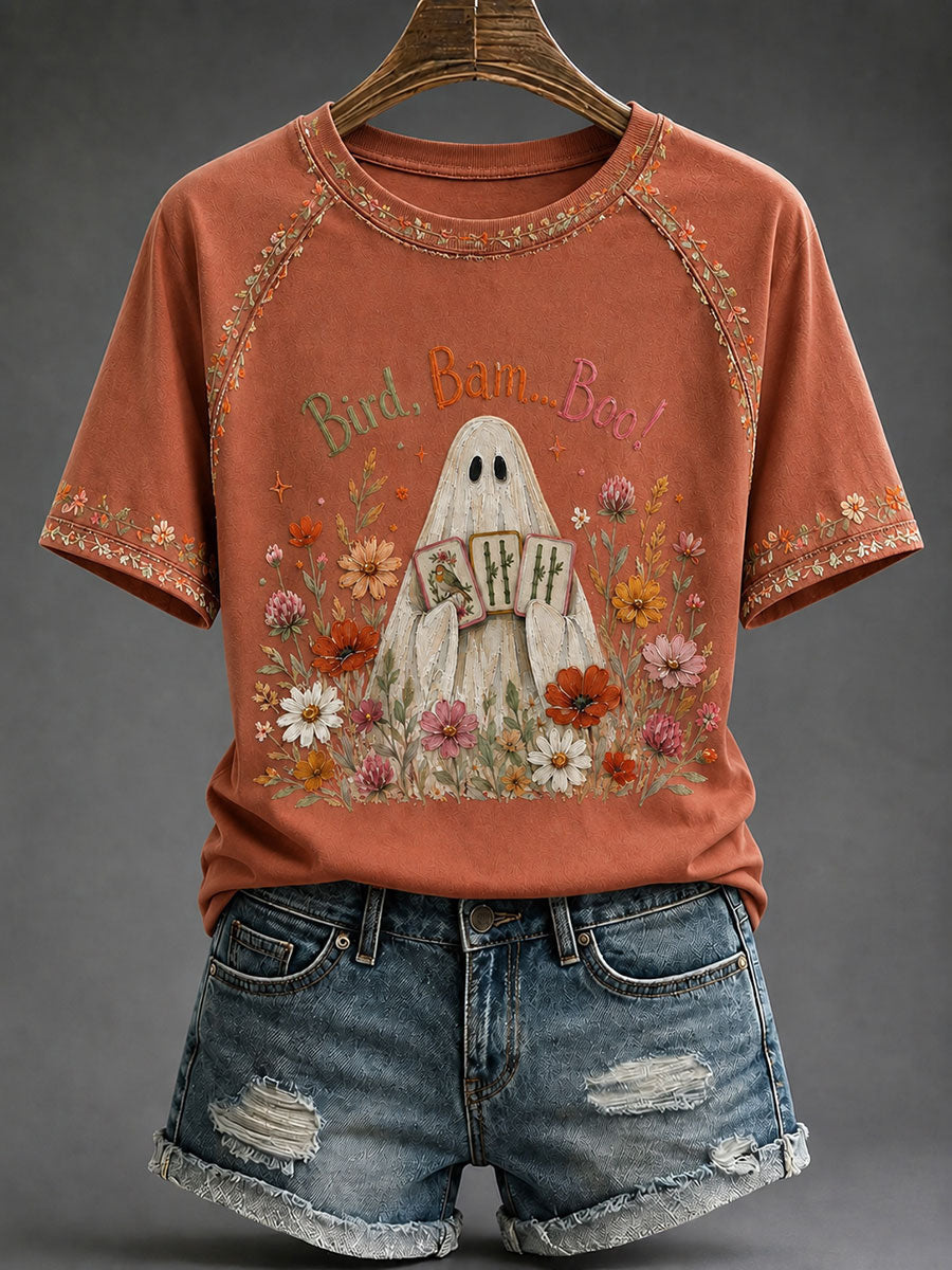 Bird Bam Boo T-Shirt Halloween Ghost Tee Unique Halloween Apparel
