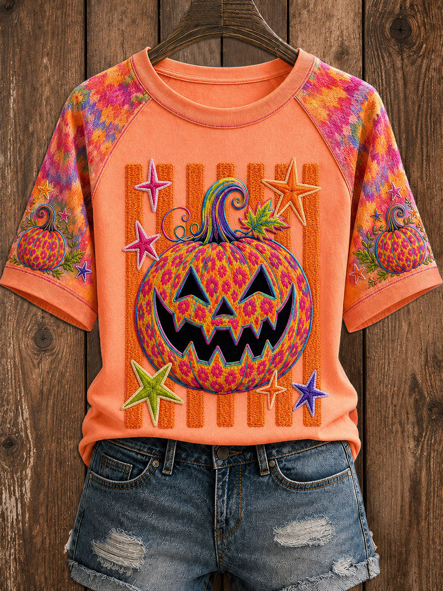 Floral Leopard Pumpkin T-Shirt Halloween Pumpkin Shirt Trendy Halloween Gift