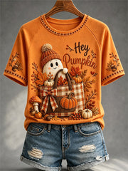 Hey Pumpkin T-Shirt Autumn Halloween Tee Unique Birthday Gift For Wife
