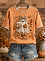 Just Here For The Boos T-Shirt Halloween Ghost Merch Unique Halloween Gifts