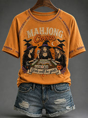 Mahjong Coven Girls Will Be Girls T-Shirt Halloween Witch Tee Spooky Outfits For Her
