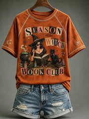 Season Of The Witch Book Club T-Shirt Halloween Witch Shirt Birthday Present For Women