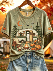 Ghost Camping Season T-Shirt Autumn Halloween Shirt Birthday Gift Ideas For Women