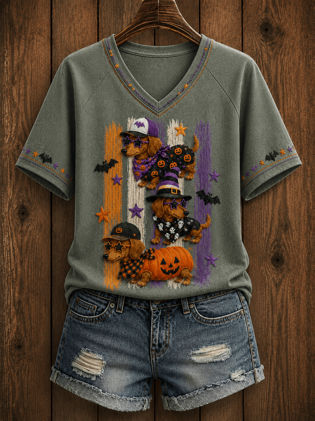 Dachshund Halloween T-Shirt Halloween Dogs Shirt Apparel For Outfit Lovers