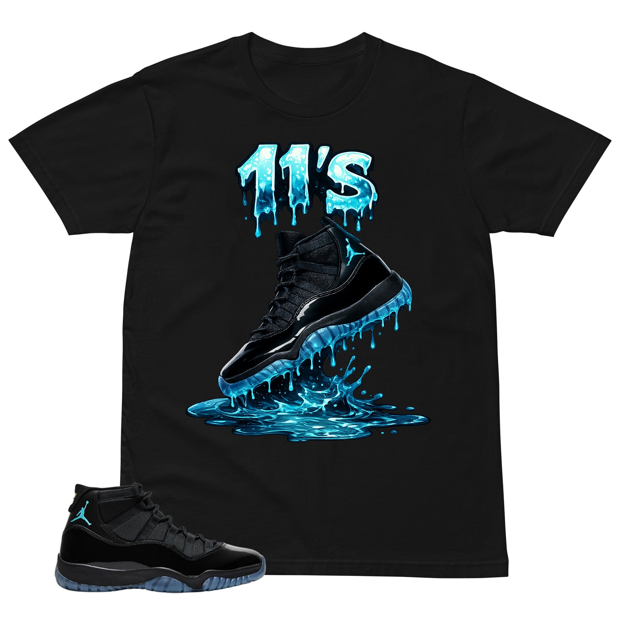 11's Dripping Shirt - Matching Air Jordan 11 Gamma Blue 2025