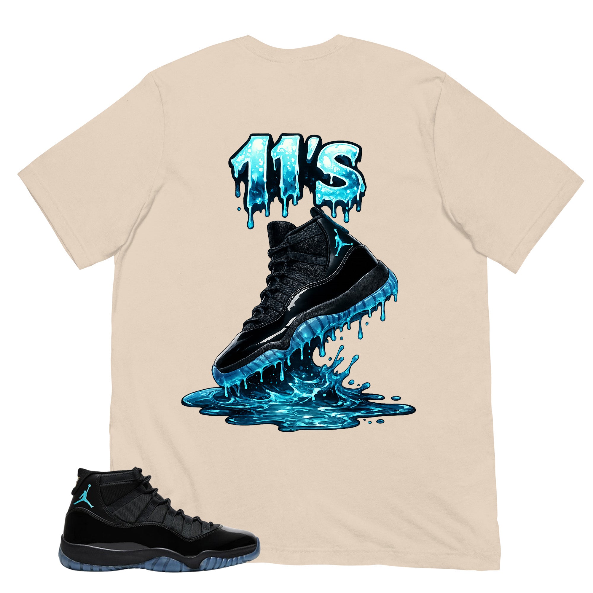 11's Dripping Shirt - Matching Air Jordan 11 Gamma Blue 2025