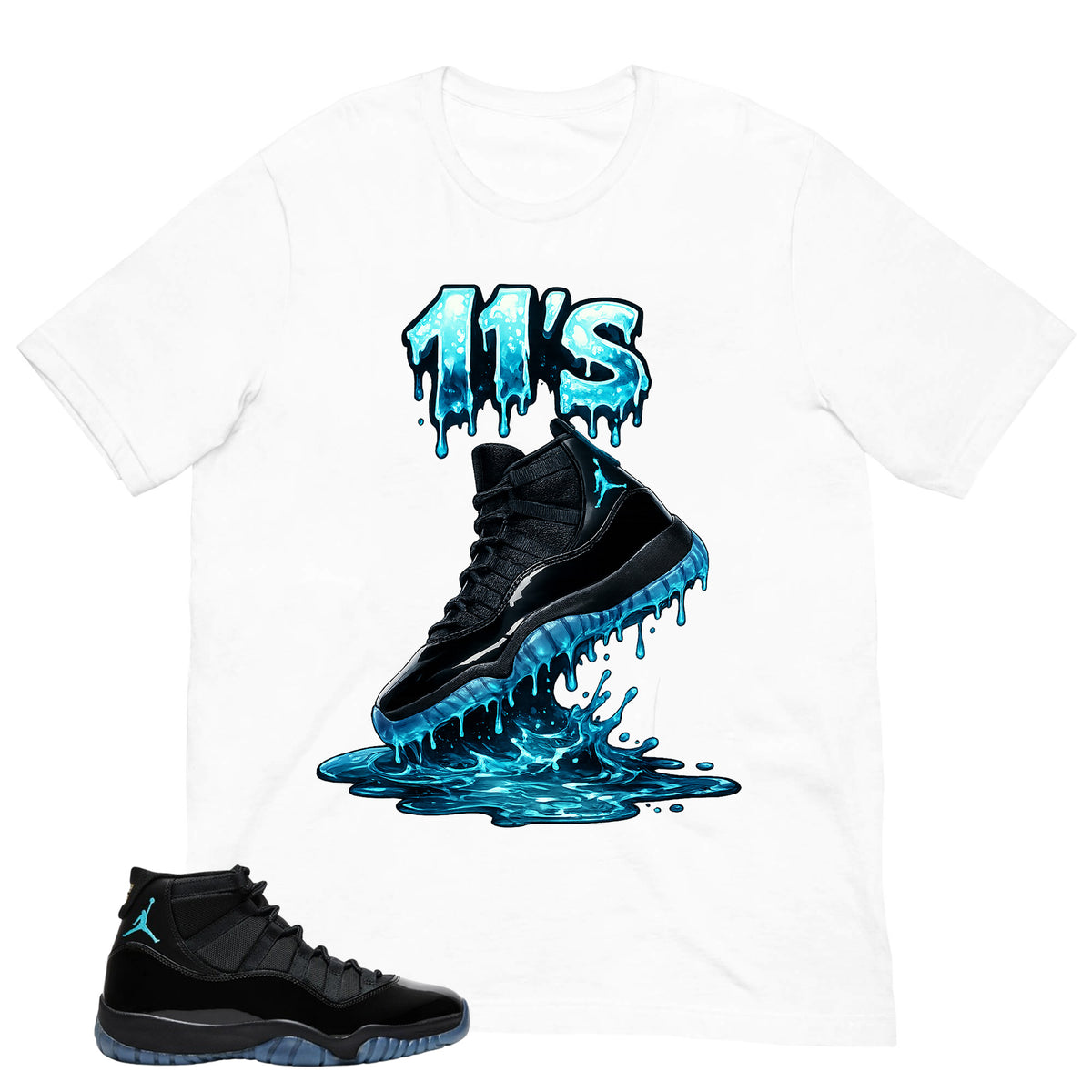 11's Dripping Shirt - Matching Air Jordan 11 Gamma Blue 2025