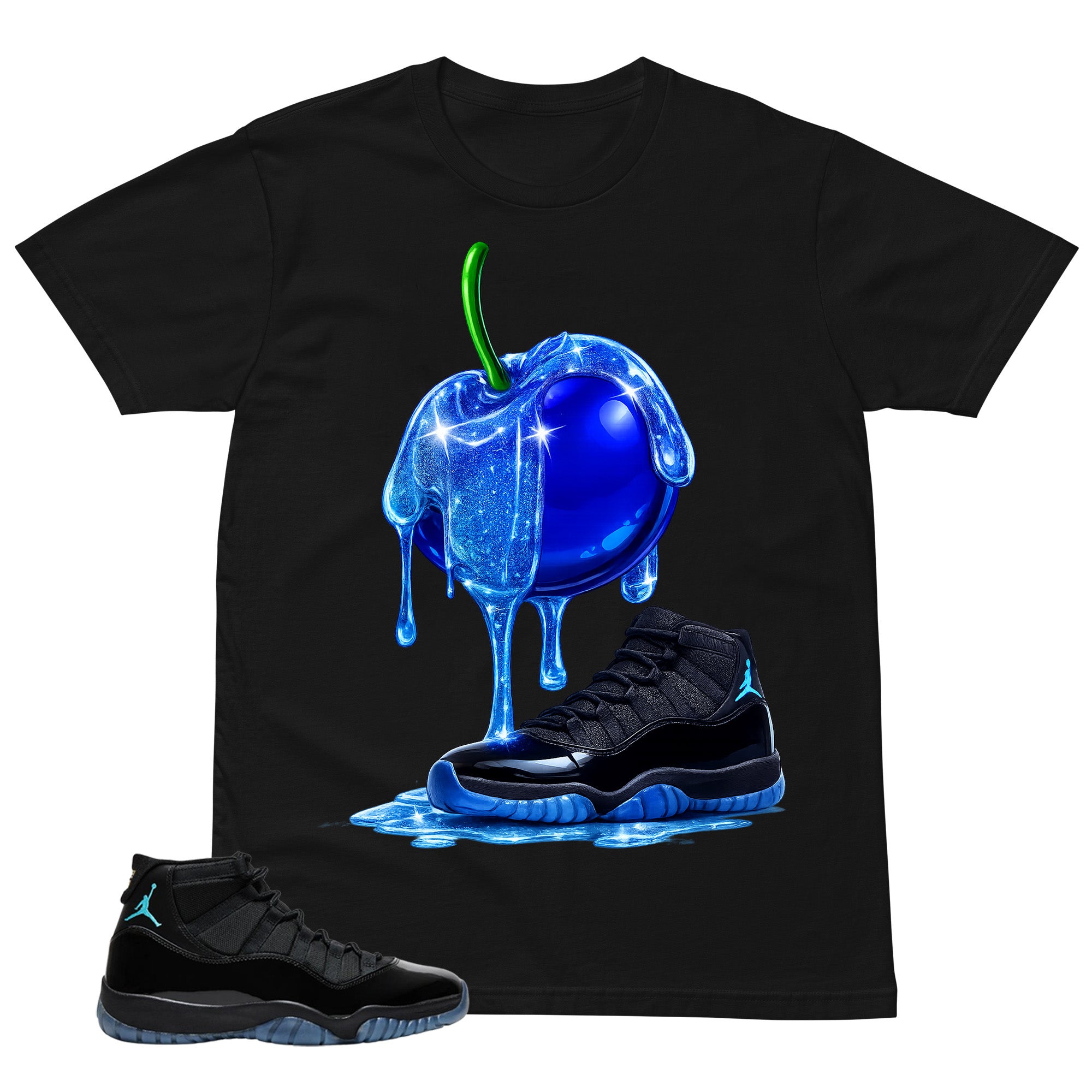 Apple Dripping Sneaker Shirt - Matching Air Jordan 11 Gamma Blue 2025