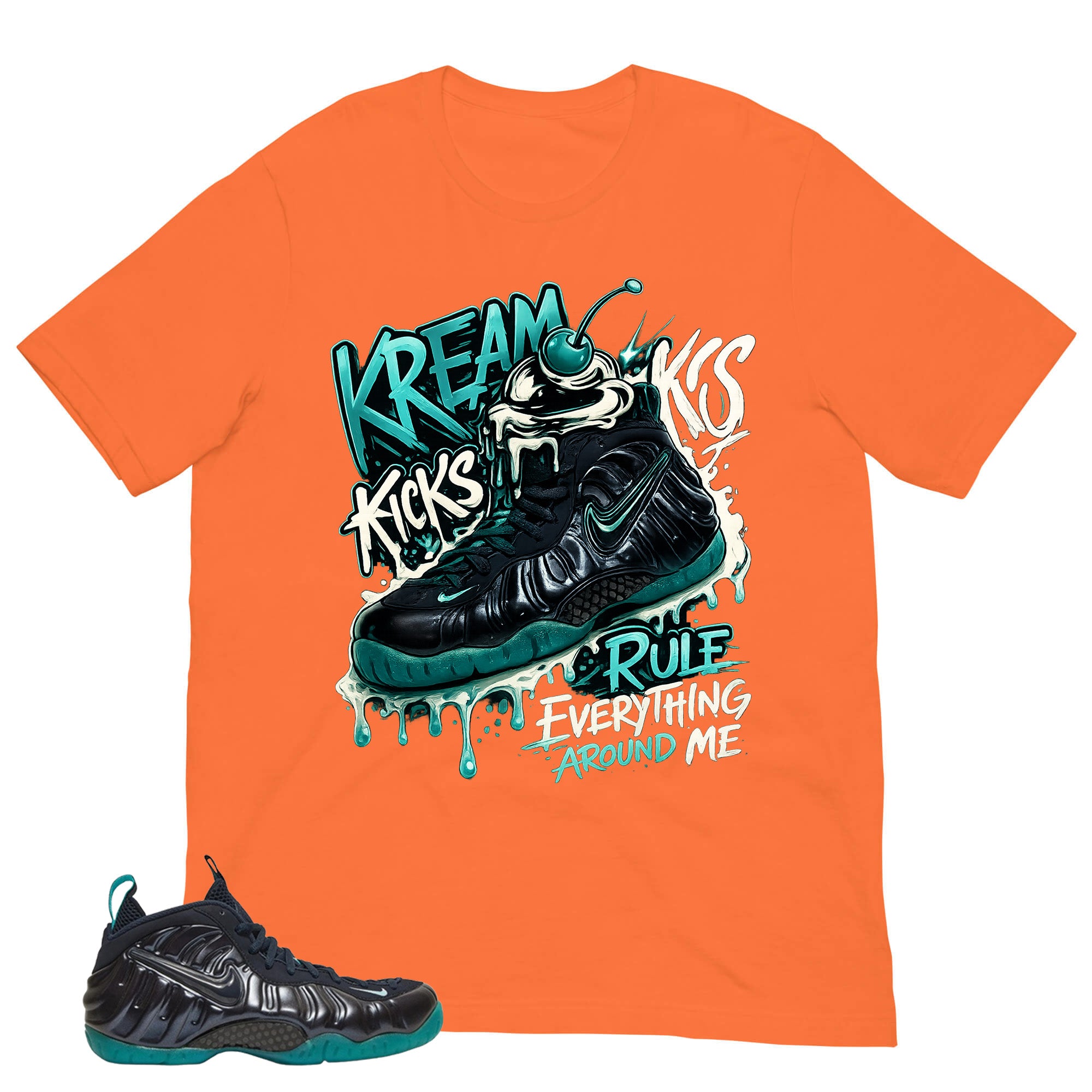 Kream Kicks Shirt - Matching Air Foamposite Pro 'Aqua'