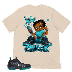 Vibe Check Shirt to Matching Foams Pro Aqua