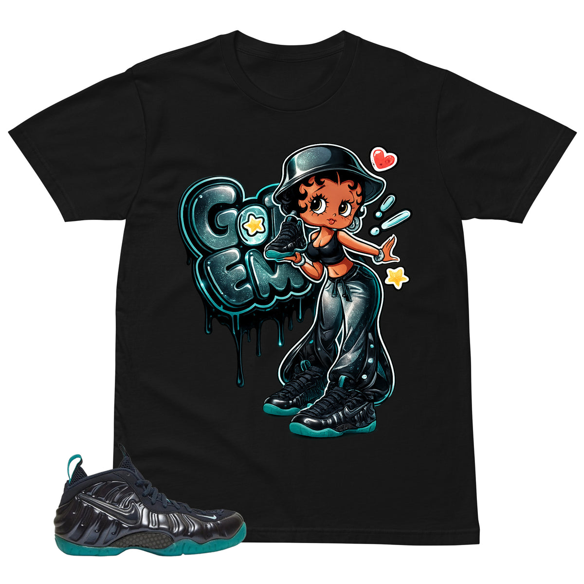 Got 'Em Lady Shirt to Matching Foams Pro Aqua