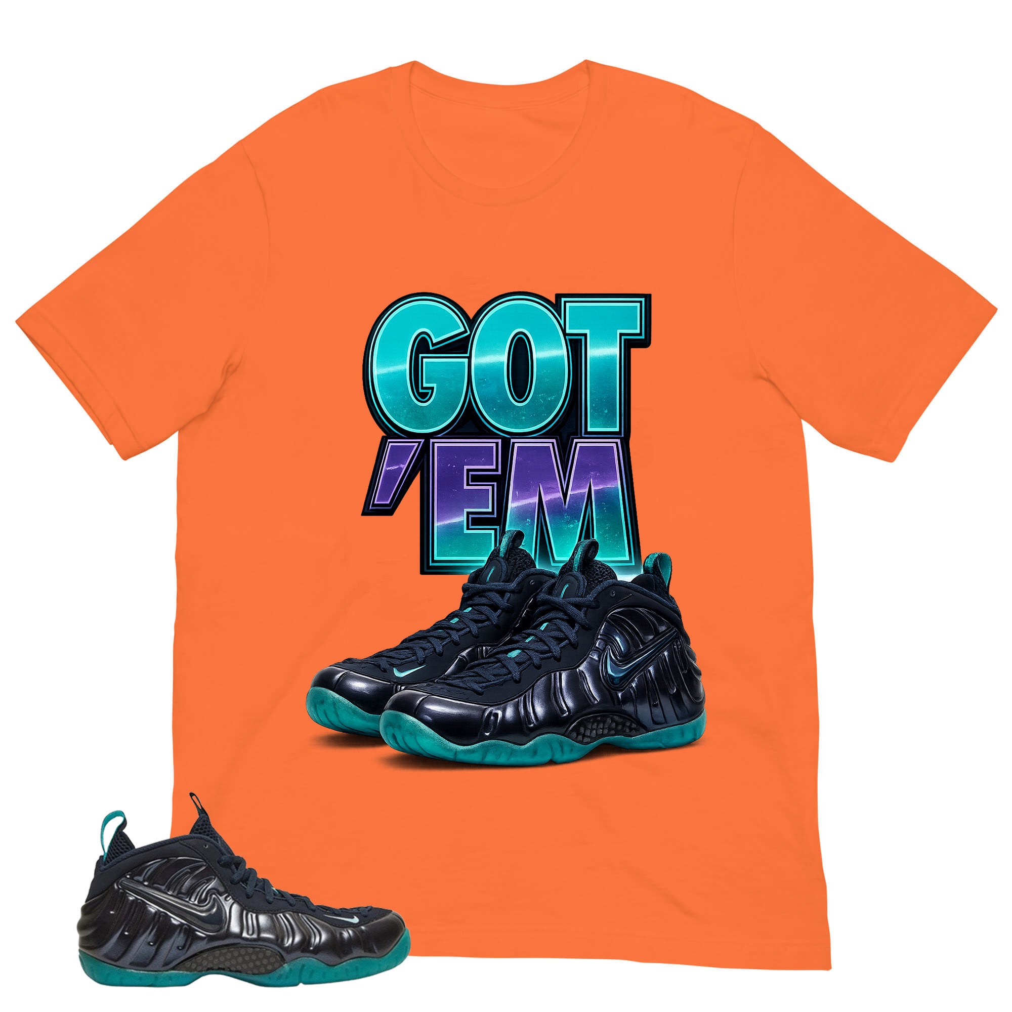 Got 'Em Sneaker Shirt to Matching Foams Pro Aqua