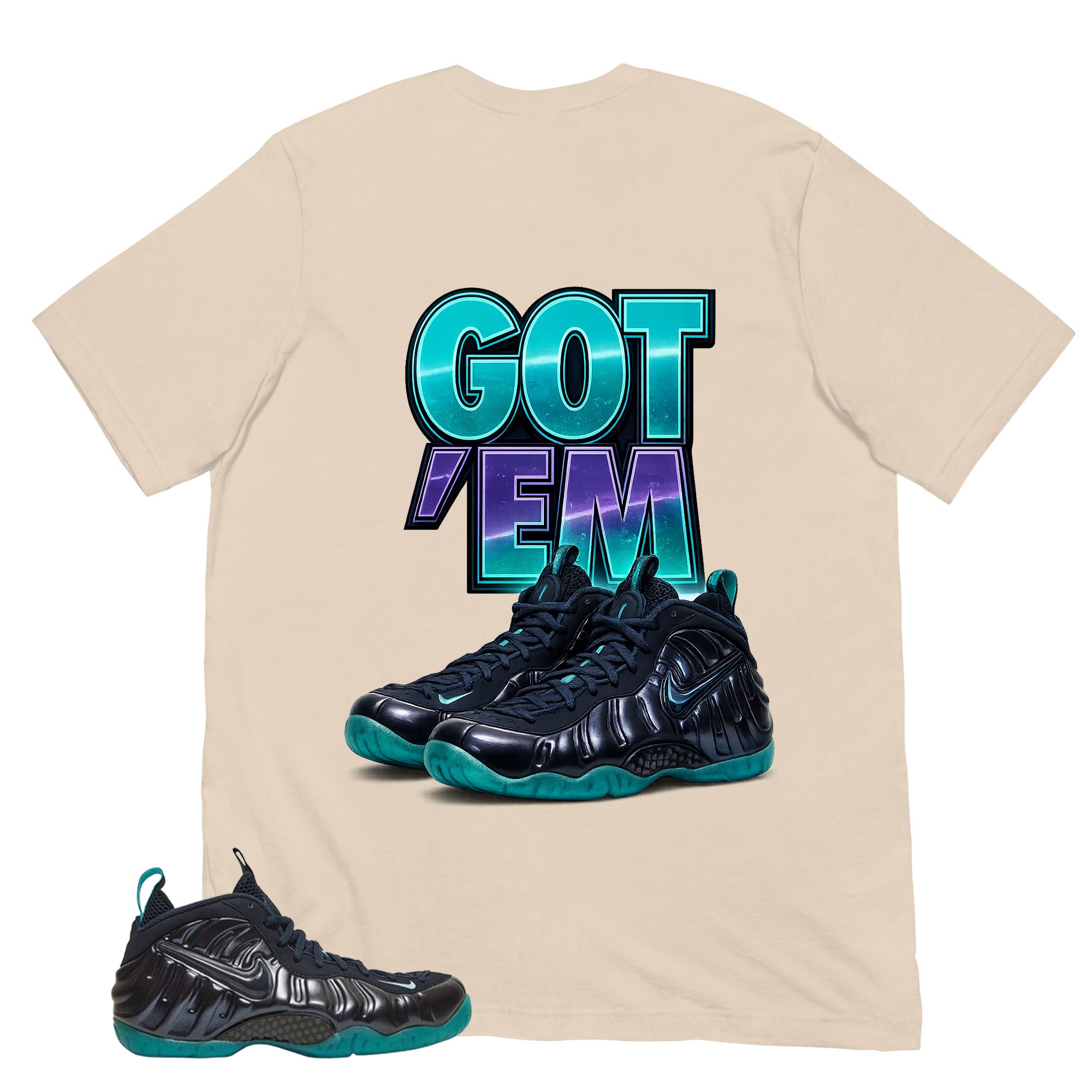 Got 'Em Sneaker Shirt to Matching Foams Pro Aqua