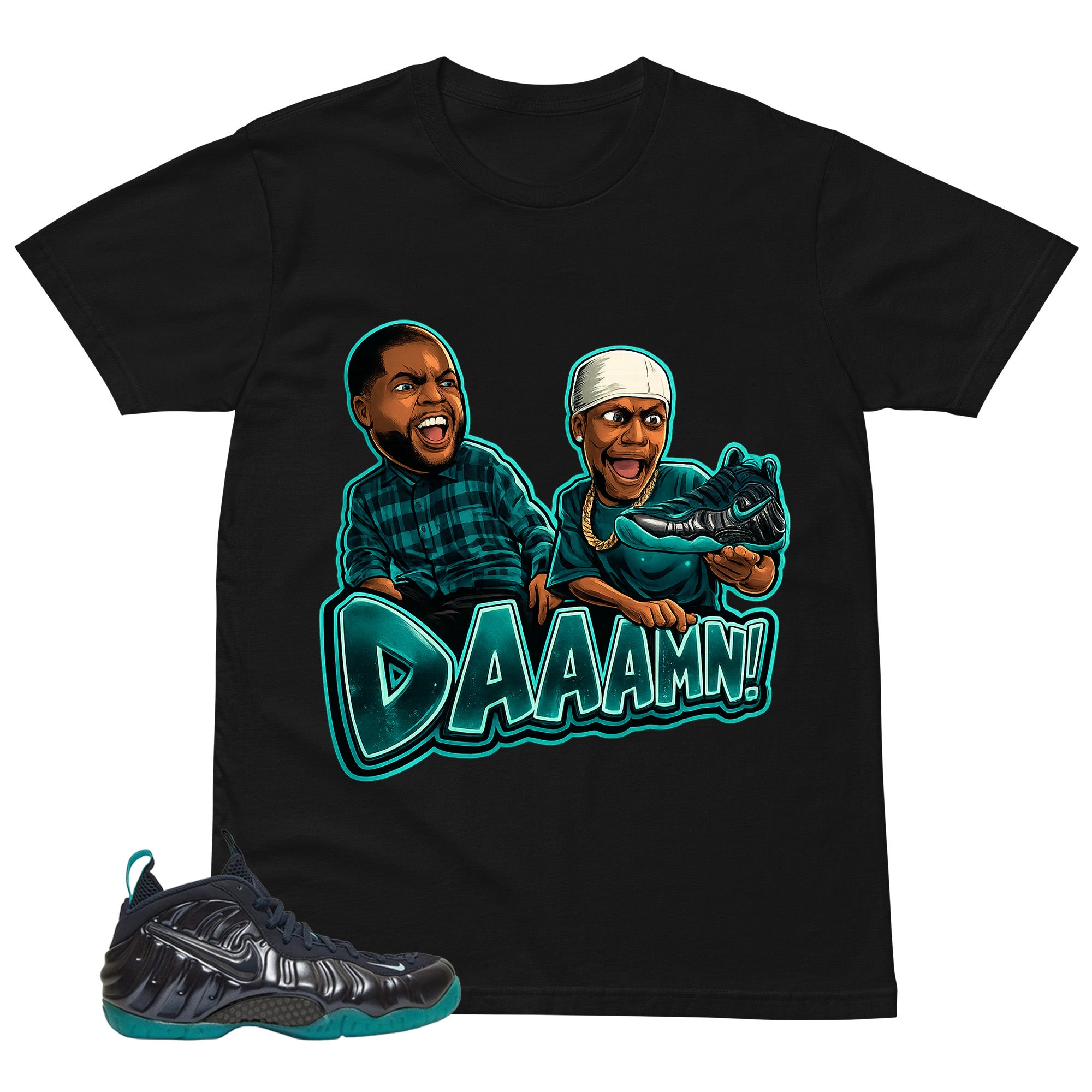 Daaamn Meme Shirt to Matching Foams Pro Aqua