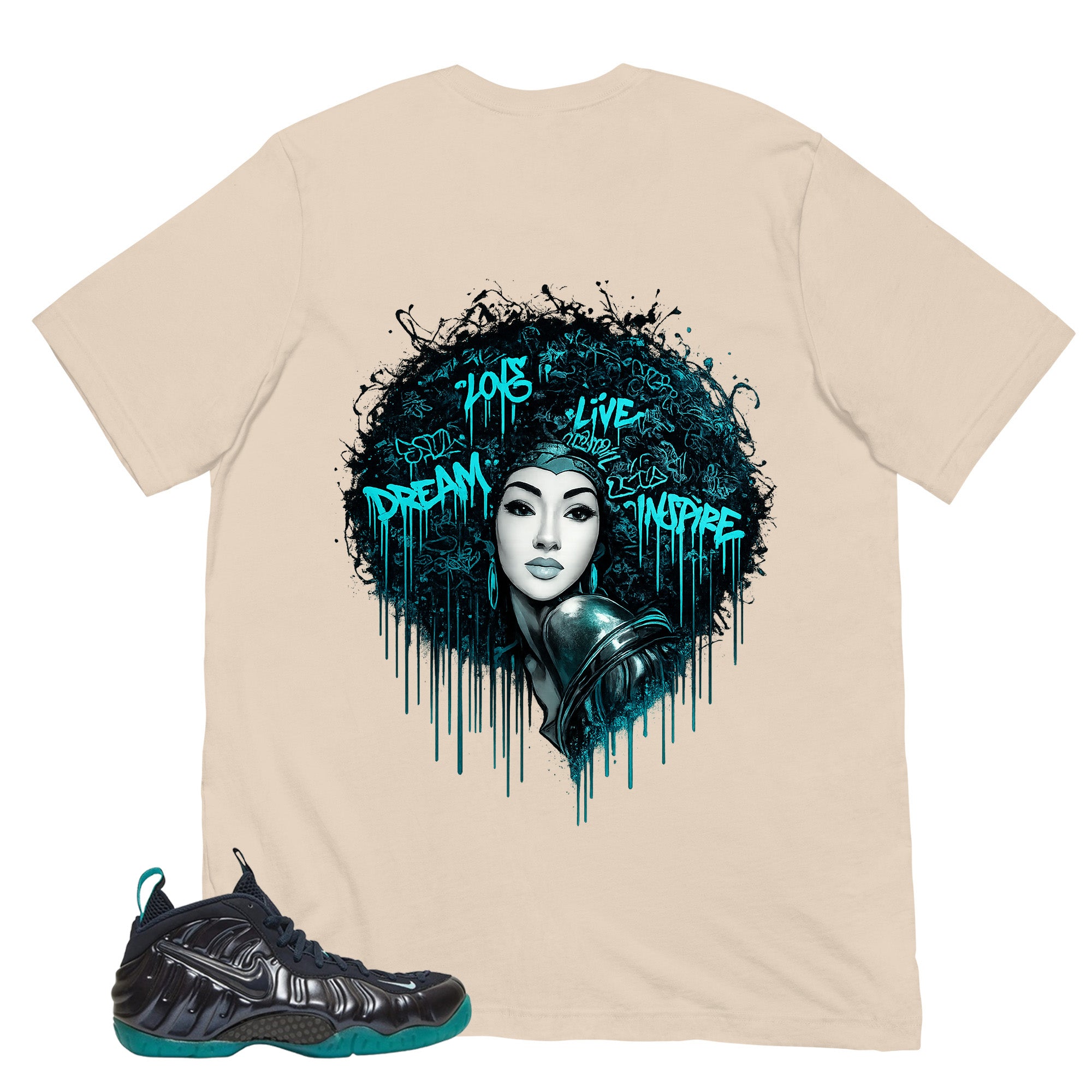 Afro Queens Shirt to Matching Foams Pro Aqua