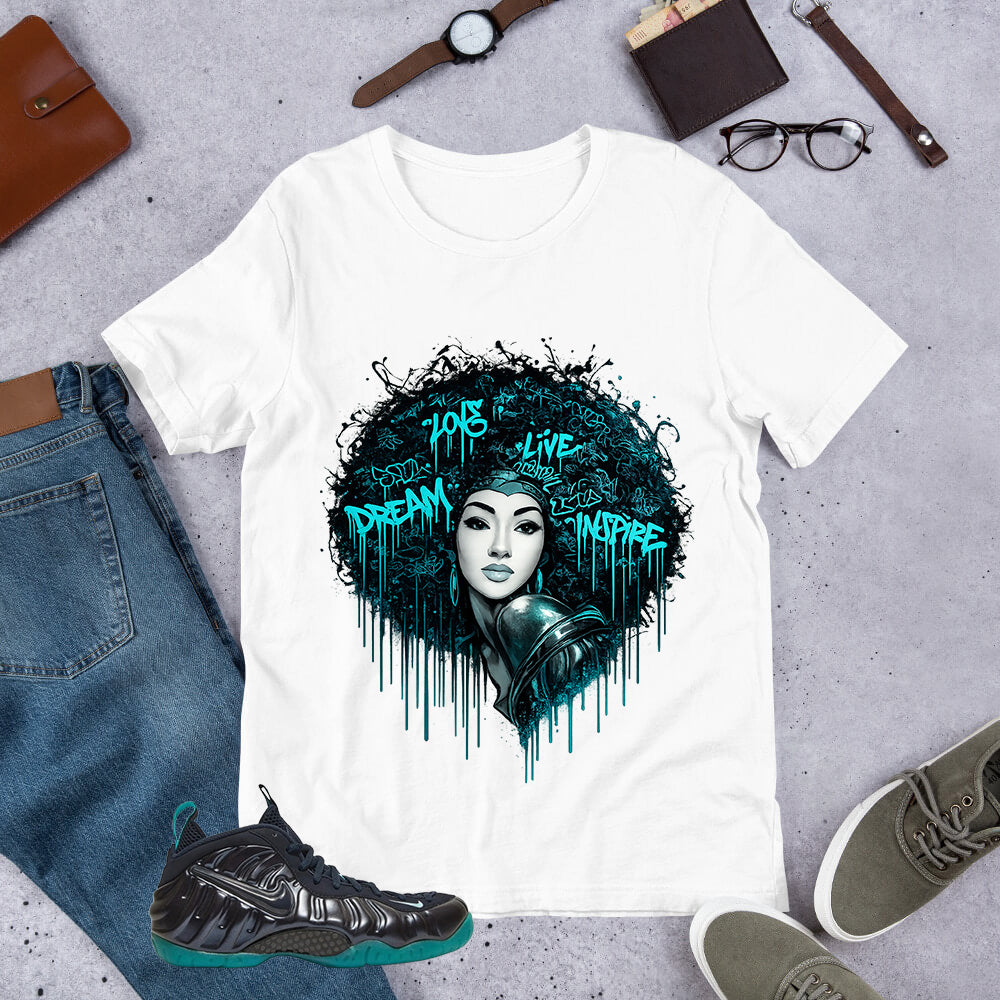 Afro Queens Shirt to Matching Foams Pro Aqua