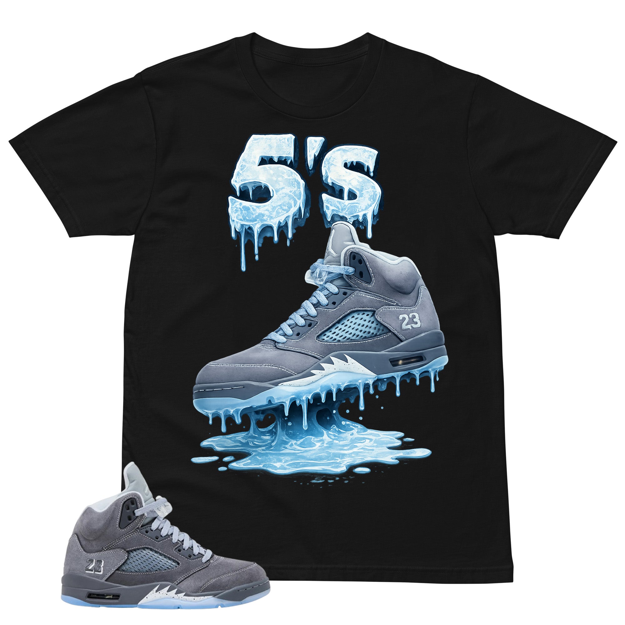 5's Dripping Shirt - to Matching 5s Wolf Grey