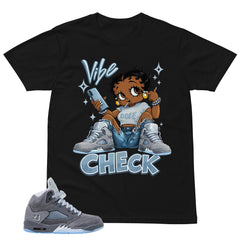 Graphic Tee Vibe Check Shirt - Matching Air Jordan 5 Retro 'Wolf Grey' 2026