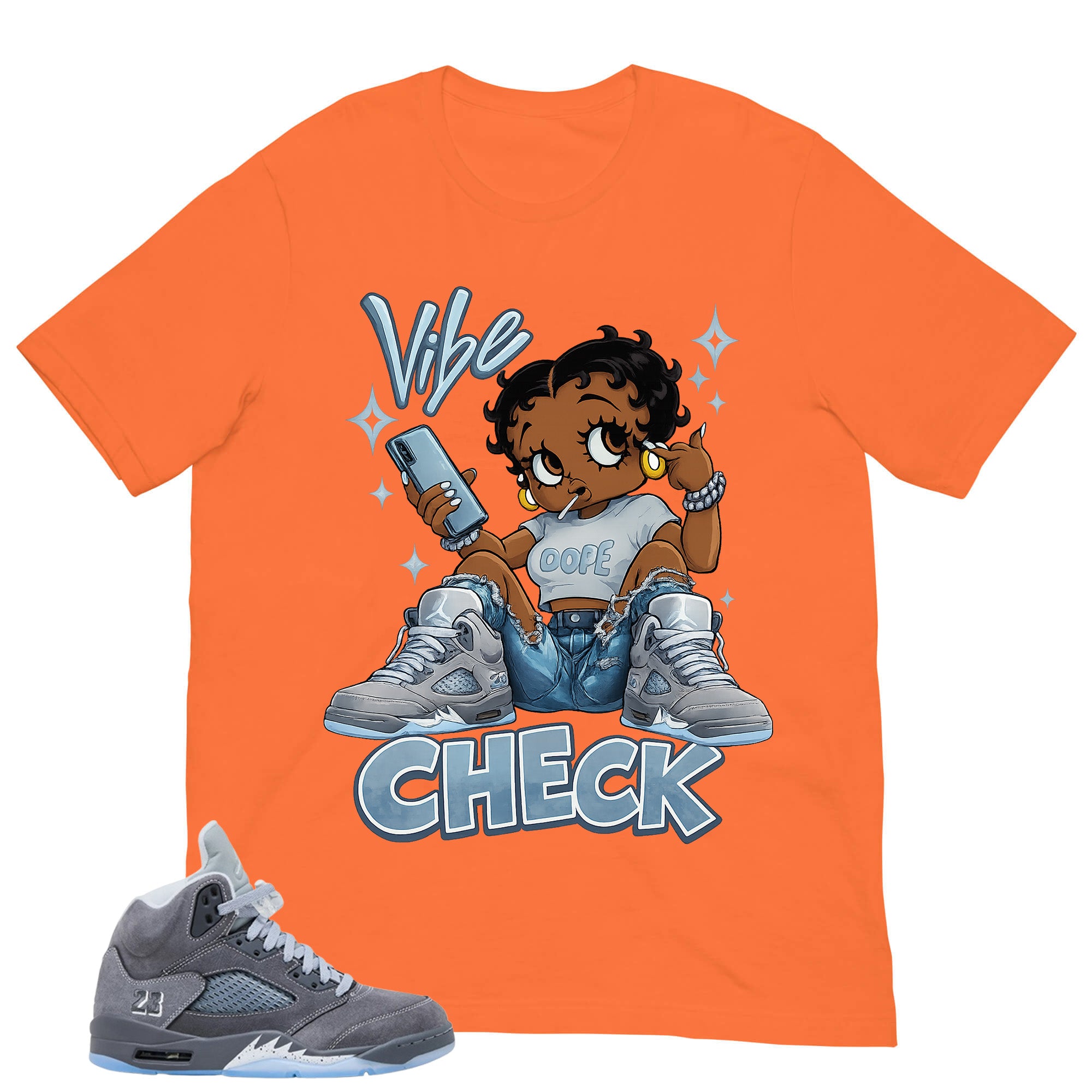 Graphic Tee Vibe Check Shirt - Matching Air Jordan 5 Retro 'Wolf Grey' 2026