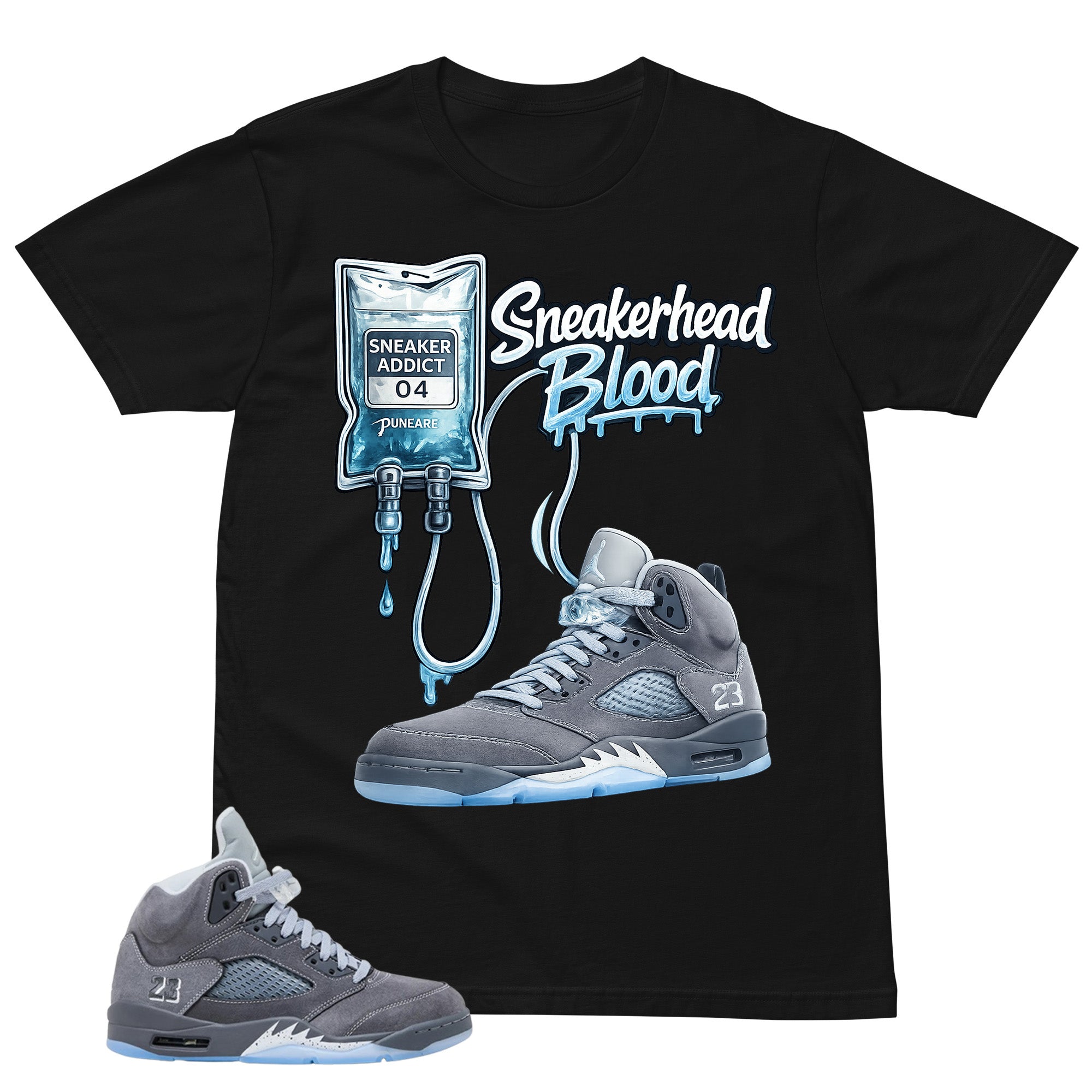Sneakerhead Blood Shirt - Matching Air Jordan 5 Retro 'Wolf Grey' 2026