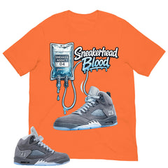 Sneakerhead Blood Shirt - Matching Air Jordan 5 Retro 'Wolf Grey' 2026
