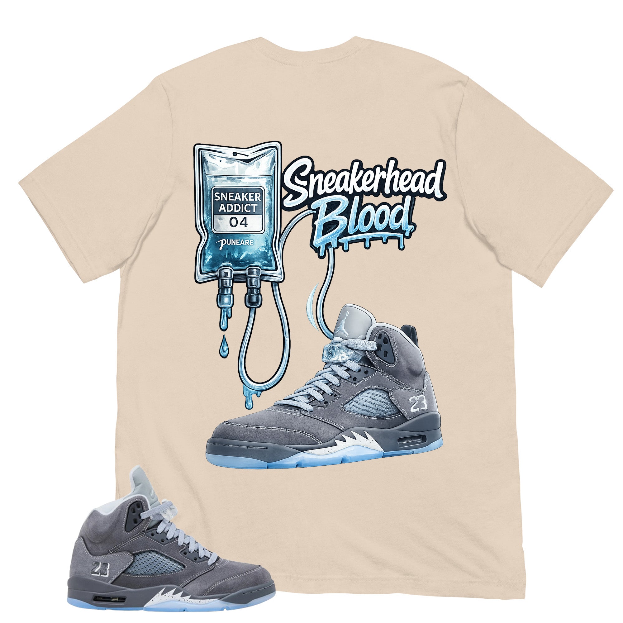 Sneakerhead Blood Shirt - Matching Air Jordan 5 Retro 'Wolf Grey' 2026