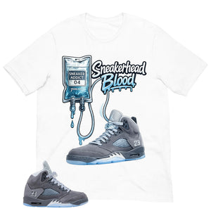 Sneakerhead Blood Shirt - Matching Air Jordan 5 Retro 'Wolf Grey' 2026