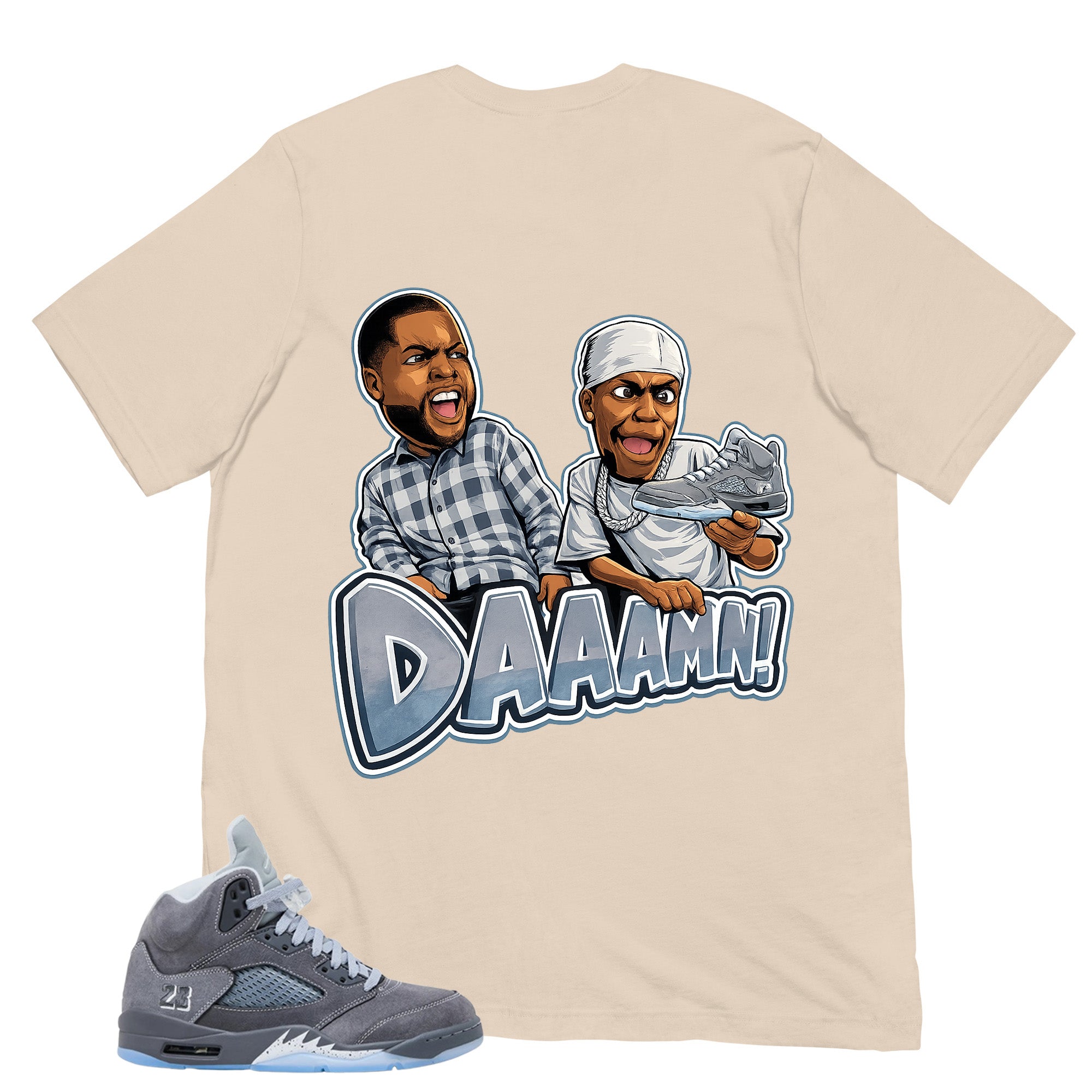 Daaamn Meme Shirt - Matching Air Jordan 5 Retro 'Wolf Grey' 2026
