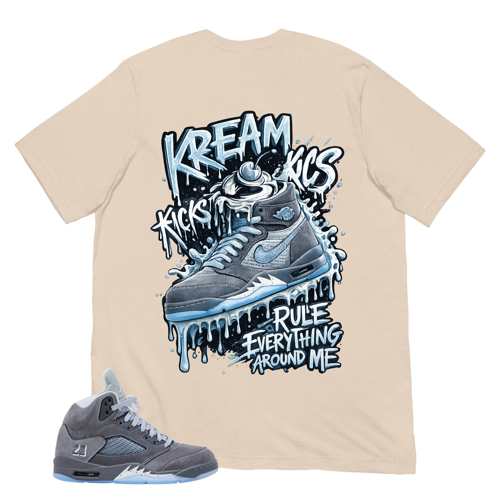 Kream Kicks Shirt - Matching Air Jordan 5 Retro 'Wolf Grey' 2026