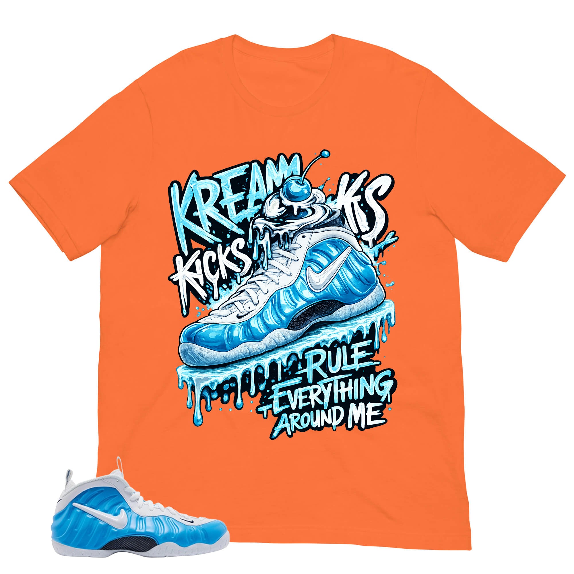 Kream Kicks Shirt - Matching Air Foamposite Pro 'University Blue' 2026