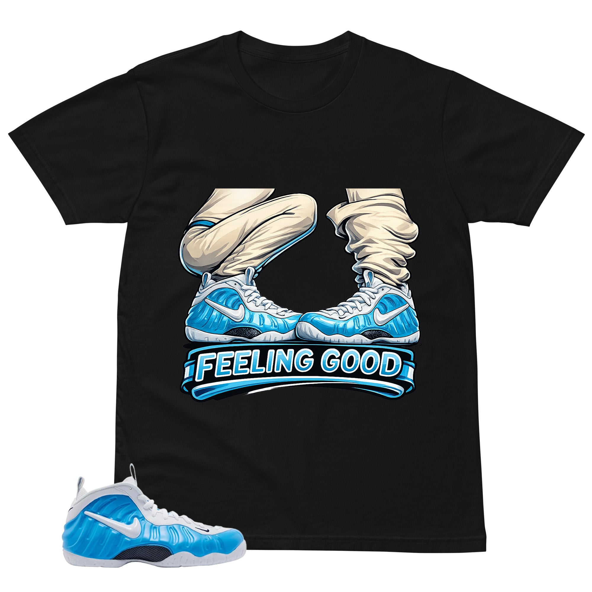 Feeling Good Shirt - Matching Air Foamposite Pro 'University Blue' 2026