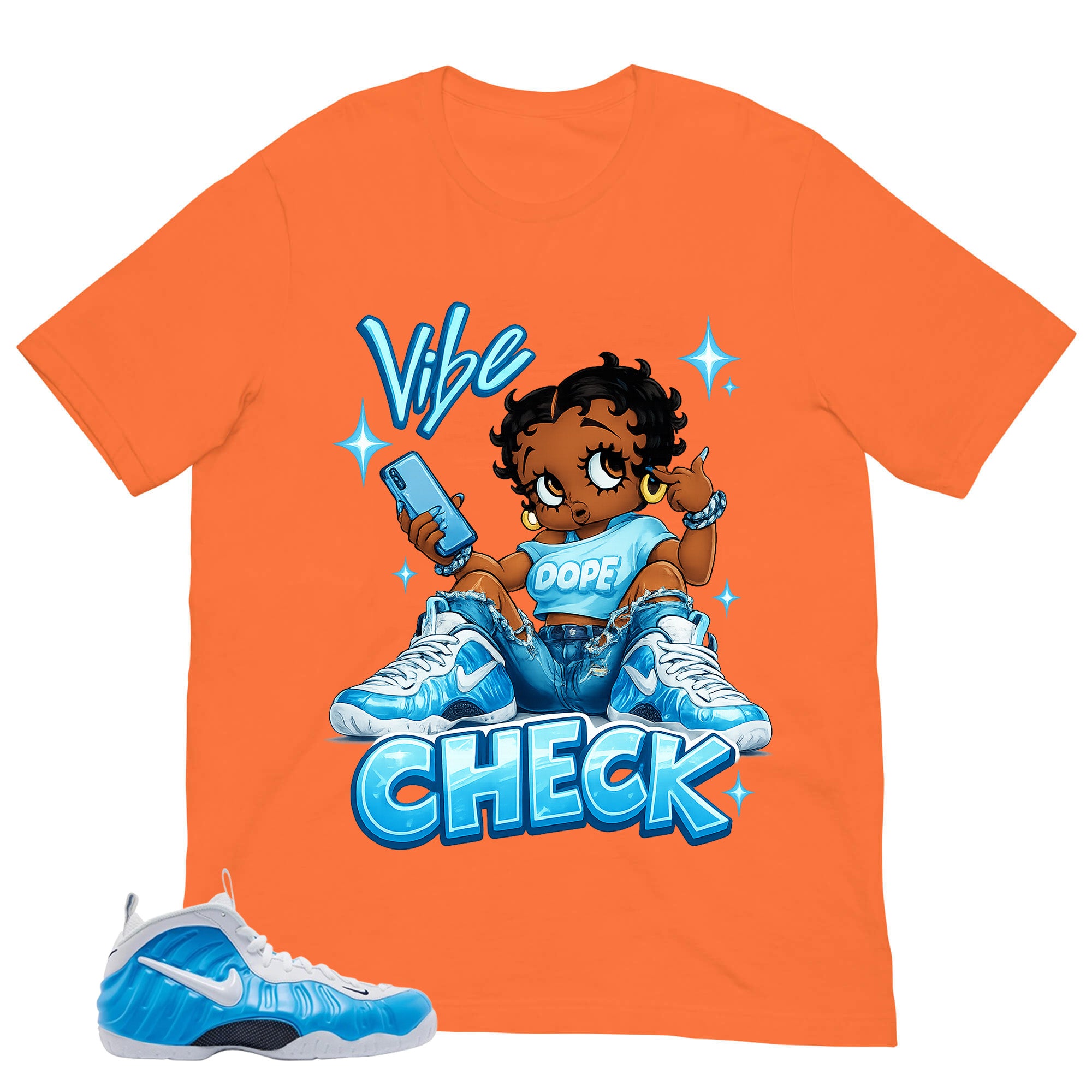 Vibe Check Shirt - Matching Air Foamposite Pro 'University Blue' 2026